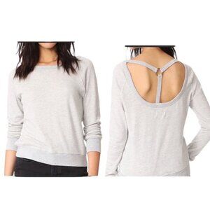 NWT Pam & Gela Strap Back Sweatshirt Heather Grey Women Size Small